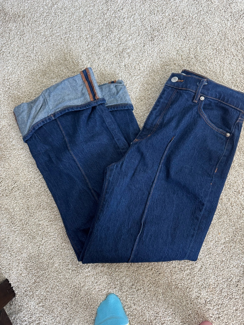 LOFT Indigo Wide-Leg Jeans